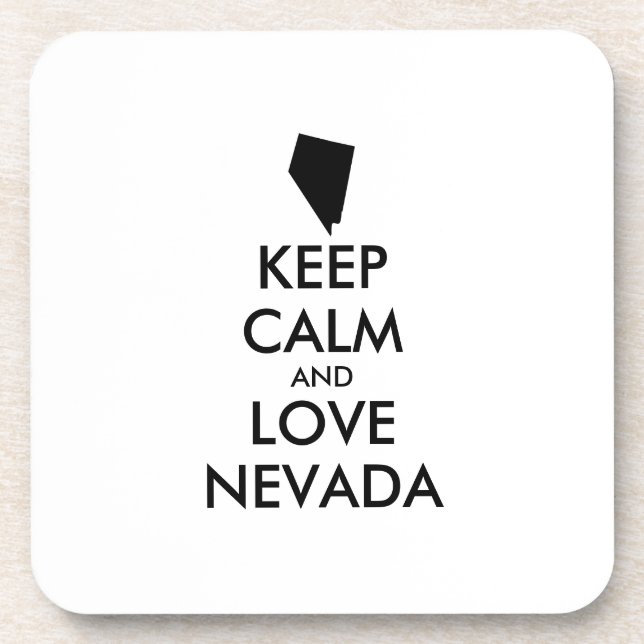 Anpassbare BEHALTEN CALM und LIEBE NEVADA Untersetzer (Vorderseite)