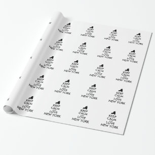 Anpassbare BEHALTEN CALM und LIEBE NEW YORK Geschenkpapier