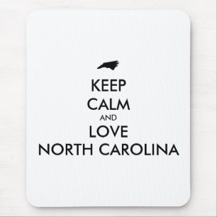 Anpassbare BEHALTEN CALM und LIEBE NORTH CAROLINA Mousepad