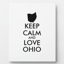 Anpassbare BEHALTEN CALM und LIEBE OHIO Fotoplatte