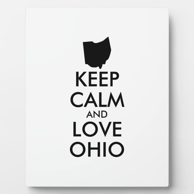 Anpassbare BEHALTEN CALM und LIEBE OHIO Fotoplatte (Vorderseite)