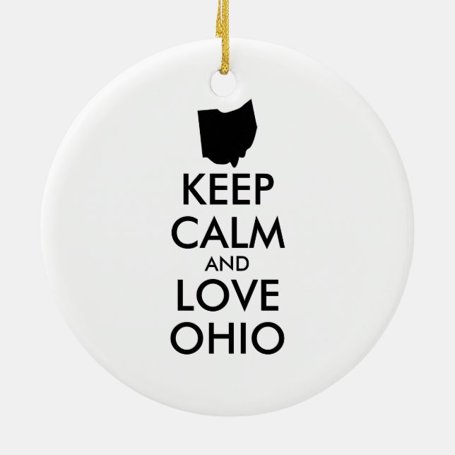 Anpassbare BEHALTEN CALM und LIEBE OHIO Keramik Ornament (Hinten)