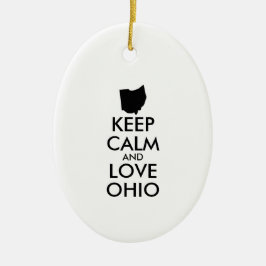 Anpassbare BEHALTEN CALM und LIEBE OHIO Keramik Ornament