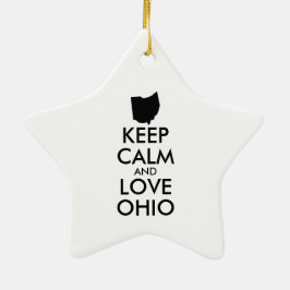 Anpassbare BEHALTEN CALM und LIEBE OHIO Keramik Ornament