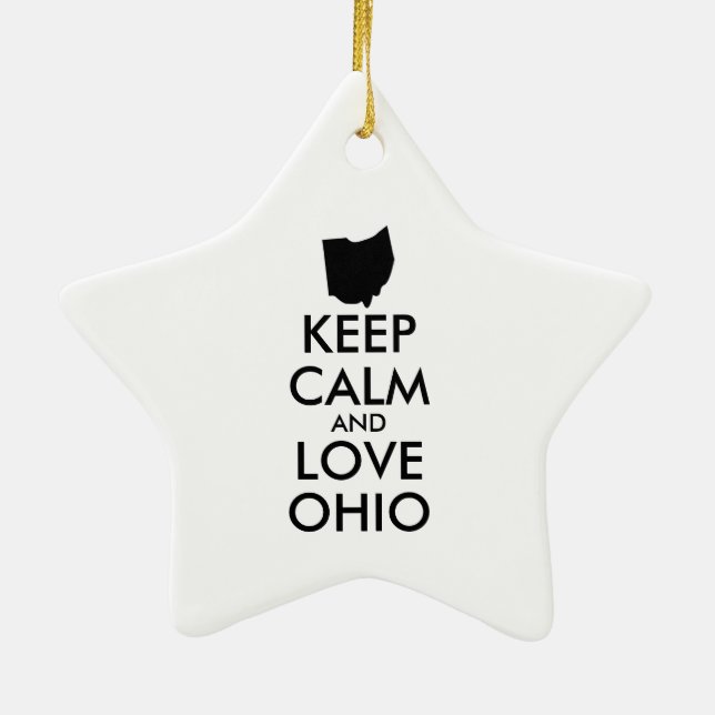Anpassbare BEHALTEN CALM und LIEBE OHIO Keramik Ornament (Hinten)