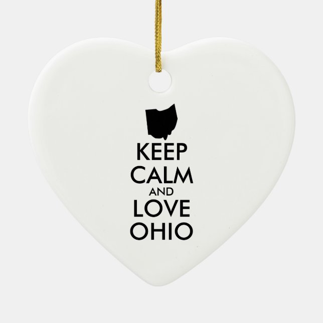 Anpassbare BEHALTEN CALM und LIEBE OHIO Keramik Ornament (Hinten)