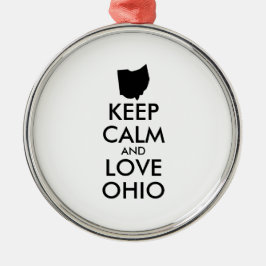 Anpassbare BEHALTEN CALM und LIEBE OHIO Ornament Aus Metall