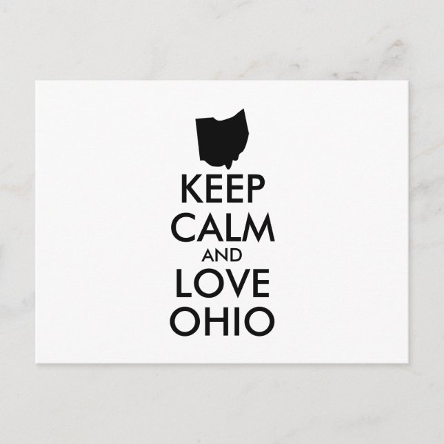 Anpassbare BEHALTEN CALM und LIEBE OHIO Postkarte (Vorderseite)