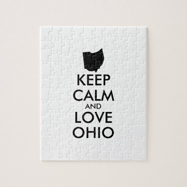 Anpassbare BEHALTEN CALM und LIEBE OHIO Puzzle (Vertikal)