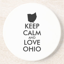 Anpassbare BEHALTEN CALM und LIEBE OHIO Untersetzer