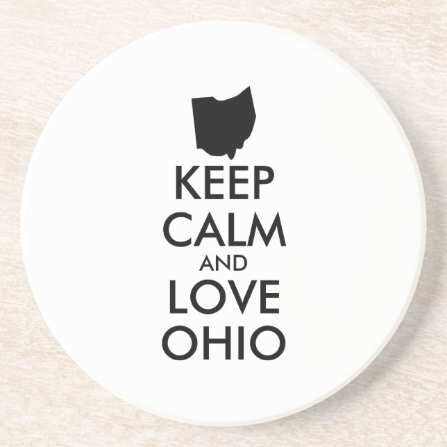 Anpassbare BEHALTEN CALM und LIEBE OHIO Untersetzer (Vorne)