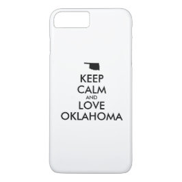 Anpassbare BEHALTEN CALM und LIEBE OKLAHOMA iPhone 8 Plus/7 Plus Hülle