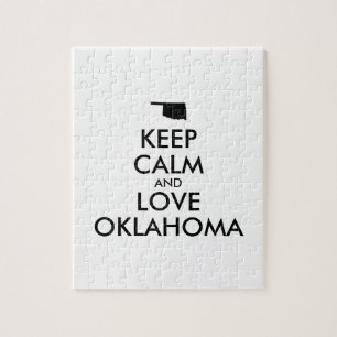 Anpassbare BEHALTEN CALM und LIEBE OKLAHOMA Puzzle