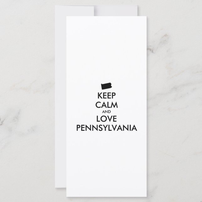 Anpassbare BEHALTEN CALM und LIEBE PENNSYLVANIA (Vorderseite)