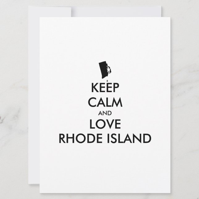 Anpassbare BEHALTEN CALM und LIEBE RHODE ISLAND (Vorderseite)