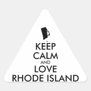 Anpassbare BEHALTEN CALM und LIEBE RHODE ISLAND Dreieckiger Aufkleber