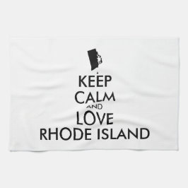 Anpassbare BEHALTEN CALM und LIEBE RHODE ISLAND Handtuch