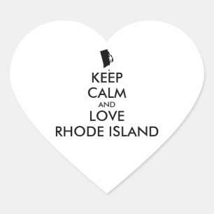 Anpassbare BEHALTEN CALM und LIEBE RHODE ISLAND Herz-Aufkleber