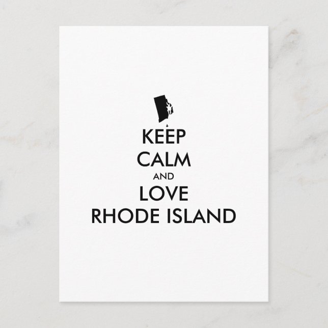 Anpassbare BEHALTEN CALM und LIEBE RHODE ISLAND Postkarte (Vorderseite)
