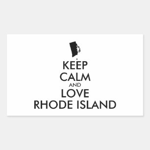 Anpassbare BEHALTEN CALM und LIEBE RHODE ISLAND Rechteckiger Aufkleber