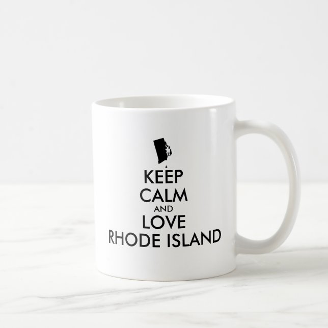 Anpassbare BEHALTEN CALM und LIEBE RHODE ISLAND Tasse (Rechts)