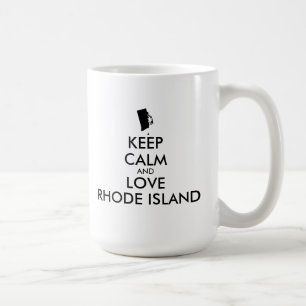 Anpassbare BEHALTEN CALM und LIEBE RHODE ISLAND Tasse