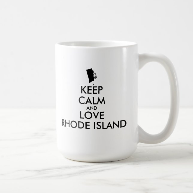 Anpassbare BEHALTEN CALM und LIEBE RHODE ISLAND Tasse (Rechts)