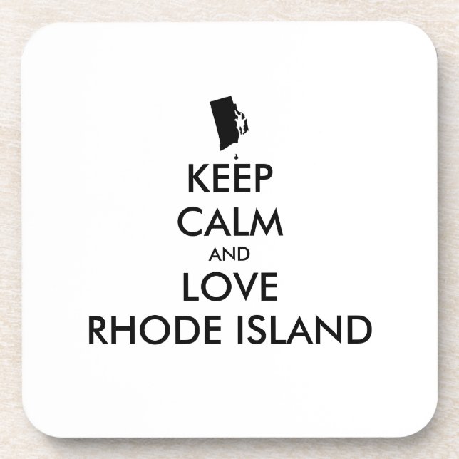 Anpassbare BEHALTEN CALM und LIEBE RHODE ISLAND Untersetzer (Vorderseite)