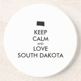 Anpassbare BEHALTEN CALM und LIEBE SÜDDAKOTA Getränkeuntersetzer
