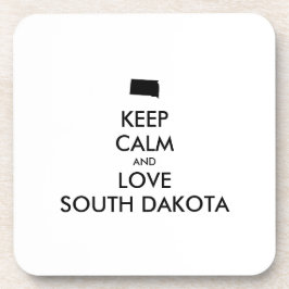 Anpassbare BEHALTEN CALM und LIEBE SÜDDAKOTA Getränkeuntersetzer