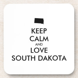 Anpassbare BEHALTEN CALM und LIEBE SÜDDAKOTA Getränkeuntersetzer