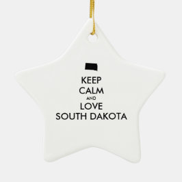 Anpassbare BEHALTEN CALM und LIEBE SÜDDAKOTA Keramik Ornament