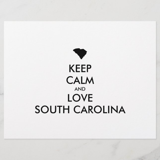 Anpassbare BEHALTEN CALM und LIEBE SÜDKAROLINA Flyer (Vorne)
