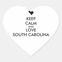 Anpassbare BEHALTEN CALM und LIEBE SÜDKAROLINA Herz-Aufkleber