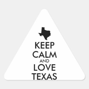 Anpassbare BEHALTEN CALM- und LIEBE-TEXAS Dreieckiger Aufkleber