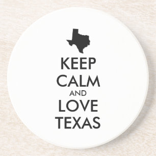 Anpassbare BEHALTEN CALM- und LIEBE-TEXAS Sandstein Untersetzer