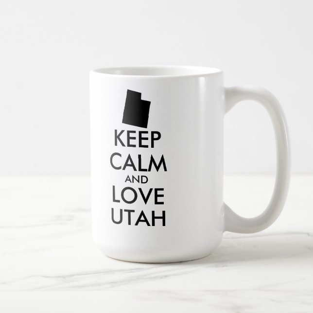 Anpassbare BEHALTEN CALM- und LIEBE-UTAH Tasse (Rechts)
