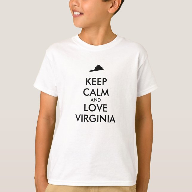 Anpassbare BEHALTEN CALM- und LIEBE-VIRGINIA T-Shirt (Vorderseite)