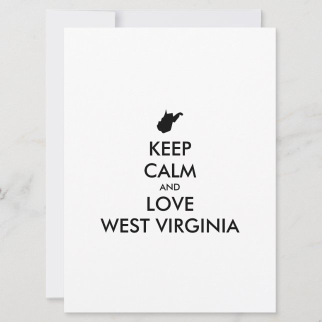 Anpassbare BEHALTEN CALM und LIEBE WESTVIRGINIEN (Vorderseite)