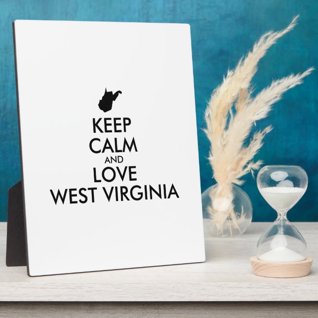 Anpassbare BEHALTEN CALM und LIEBE WESTVIRGINIEN Fotoplatte (Seite)