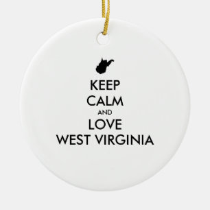 Anpassbare BEHALTEN CALM und LIEBE WESTVIRGINIEN Keramik Ornament