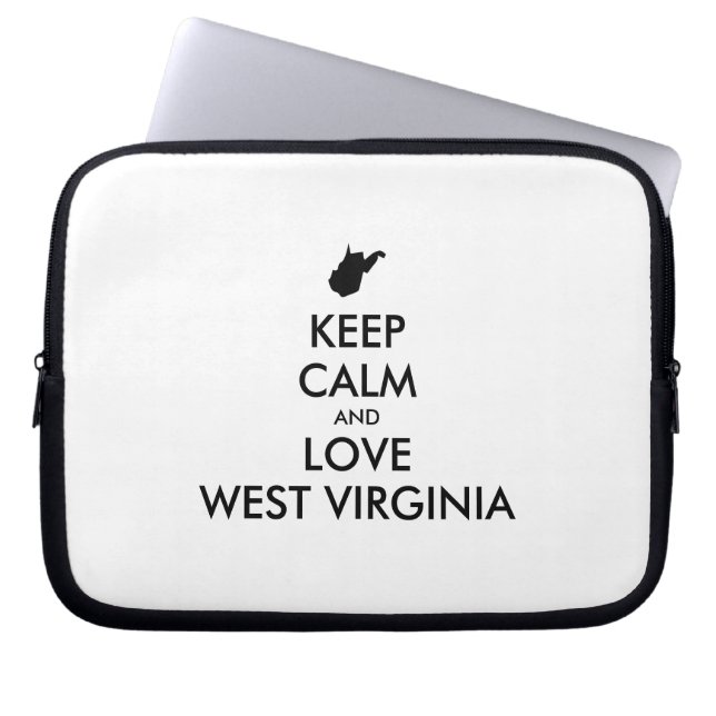 Anpassbare BEHALTEN CALM und LIEBE WESTVIRGINIEN Laptopschutzhülle (Vorderseite)