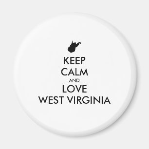 Anpassbare BEHALTEN CALM und LIEBE WESTVIRGINIEN Magnet