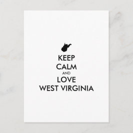 Anpassbare BEHALTEN CALM und LIEBE WESTVIRGINIEN Postkarte