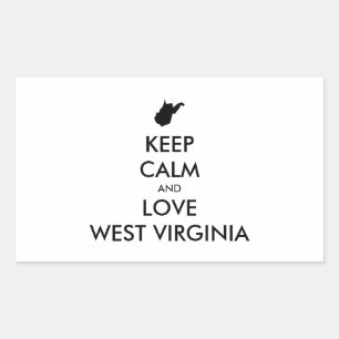 Anpassbare BEHALTEN CALM und LIEBE WESTVIRGINIEN Rechteckiger Aufkleber