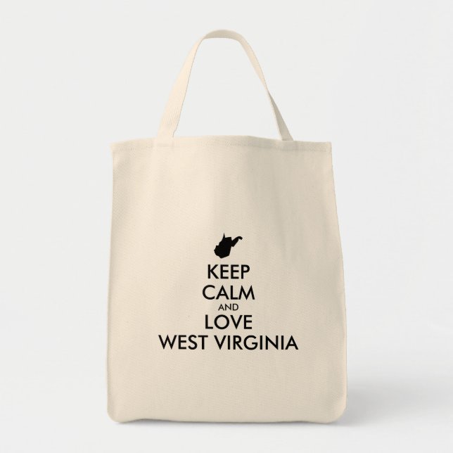 Anpassbare BEHALTEN CALM und LIEBE WESTVIRGINIEN Tragetasche (Vorne)