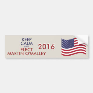 Anpassbare Behalten Ruhe und Wahl MARTIN O'MALLEY Autoaufkleber