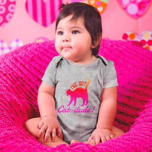 Anpassbare Beliebte Bunte Ich-habe-Katzen-Attitüde Baby Strampler