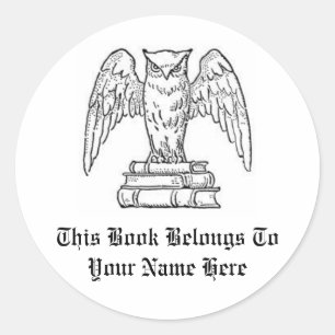 Anpassbare Bezeichnung für Buchnamen Runder Aufkleber
