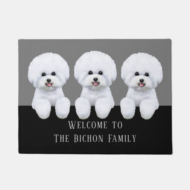 Anpassbare Bichon Frise Doormat Fußmatte (Vorderseite)
